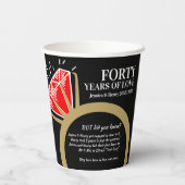 Gobelets En Papier 40e anniversaire mariage ruby bague faits amusants (Verso)