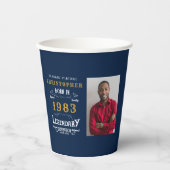 Gobelets En Papier 40e anniversaire Né 1983 Légende Modèle photo (Recto)