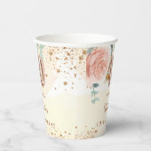 Gobelets En Papier 40e anniversaire rose or parties scintillant fleur (Droite)