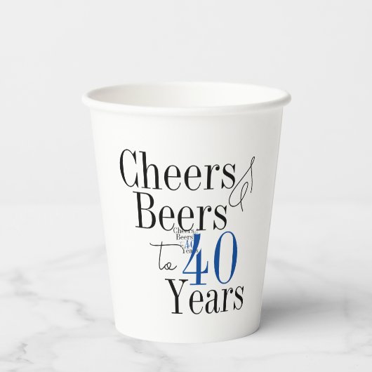 Gobelets En Papier 40e anniversaire Soeurs et bières Fête simple (Verso)