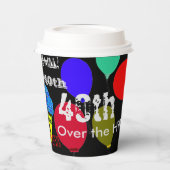 Gobelets En Papier 40e Au-dessus de la colline Bleu Cupcake Ballons (Gauche)