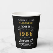 Gobelets En Papier 40th Birthday 1986 Legendary Retro (Recto)