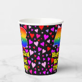 Gobelets En Papier 43e anniversaire : Amour Hearts Motif, Arc-en-ciel (Gauche)