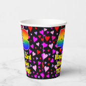 Gobelets En Papier 43e anniversaire : Amour Hearts Motif, Arc-en-ciel (Droite)