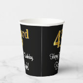 Gobelets En Papier 43e anniversaire - Elégant luxe Faux Gold Look # (Droite)
