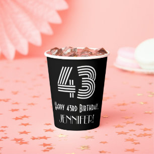 Gobelets En Papier 43e Anniversaire — Look inspiré de l'Art Déco “43”