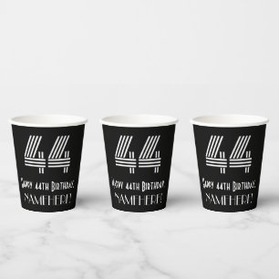 Gobelets En Papier 44e anniversaire — Art Déco Inspiré Look "44" + No