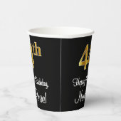 Gobelets En Papier 44e anniversaire - Elégant luxe Faux Gold Look # (Droite)
