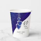 Gobelets En Papier 45e / 65e anniversaire du Mariage Sapphire (Verso)