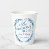 Gobelets En Papier 45e anniversaire du Mariage Sapphire (Recto)