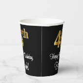Gobelets En Papier 46e anniversaire - Elégant luxe Faux Gold Look # (Droite)