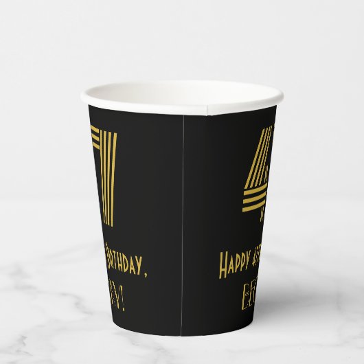 Gobelets En Papier 47e anniversaire : Art Déco Inspiré Look "47" & No (Droite)