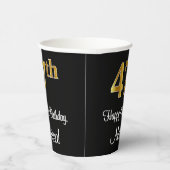 Gobelets En Papier 47e anniversaire - Elégant luxe Faux Gold Look # (Droite)