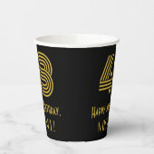 Gobelets En Papier 48e anniversaire : Art Déco Inspiré Look "48" & No (Gauche)