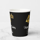 Gobelets En Papier 48e anniversaire - Elégant luxe Faux Gold Look # (Gauche)