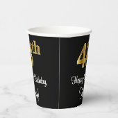 Gobelets En Papier 48e anniversaire - Elégant luxe Faux Gold Look # (Droite)