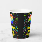 Gobelets En Papier 48e anniversaire : Fun Music Notes Motif, Arc-en-c (Gauche)