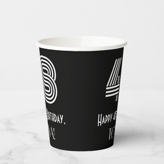 Gobelets En Papier 48ème anniversaire — Art Déco Inspiré Look "48" + (Gauche)