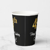 Gobelets En Papier 49e anniversaire - Elégant luxe Faux Gold Look # (Droite)