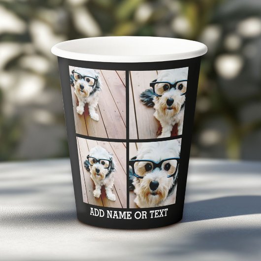 Gobelets En Papier 4 Collage de photos - vous pouvez changer la coule