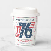 Gobelets En Papier 4 juillet 1776 Fête de l'Indépendance (Recto)