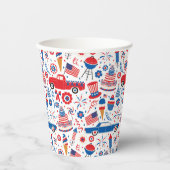 Gobelets En Papier 4 juillet BBQ Americana (Recto)