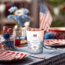 4 juillet BBQ Rouge Blanc Bleu Rayures Patriotique
