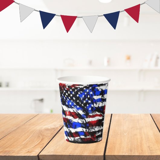 Gobelets En Papier 4 juillet coupe en papier "American Flag"