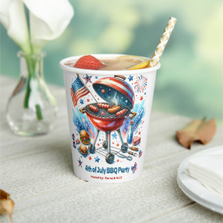 Gobelets En Papier 4 juillet Famille Réunion Bakyard Bq Party