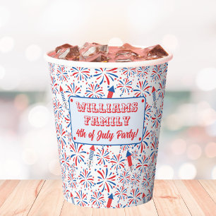 Gobelets En Papier 4 juillet Fête de l'Indépendance Feu d'Artifice Pe