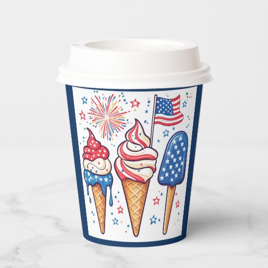 Gobelets En Papier 4 juillet Glace Creative Party (Verso)