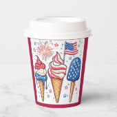 Gobelets En Papier 4 juillet Glace Creative Party (Recto)