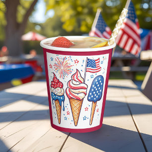 Gobelets En Papier 4 juillet Glace Creative Party
