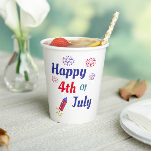 Gobelets En Papier 4 juillet heureux