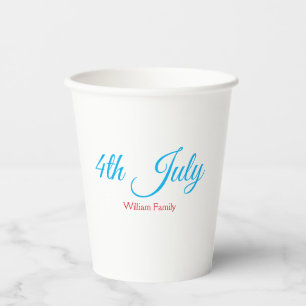 Gobelets En Papier 4 juillet jour de l'indépendance ajouter nom texte