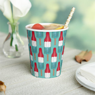 Gobelets En Papier 4 juillet Rocket Pop Patriotique Popsicle Rouge Bl