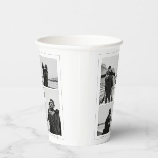 Gobelets En Papier 4 Photo Collage Mariage Anniversaire Nom et date (Droite)