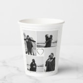 Gobelets En Papier 4 Photo Collage Mariage Anniversaire Nom et date (Recto)