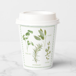 GOBELETS EN PAPIER 4 TASSES EN PAPIER D'HERBES FRAÎCHES