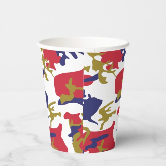 Gobelets En Papier 4th of July, Independence day, Camouflage Gold (Droite)