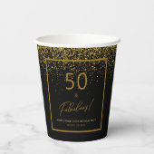 Gobelets En Papier 50 Fabuleux Anniversaire Gold Parties scintillant (Verso)