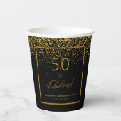 Gobelets En Papier 50 Fabuleux Anniversaire Gold Parties scintillant (Recto)