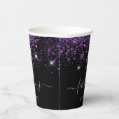 Gobelets En Papier 50 fabuleux anniversaire noir violet parties scint (Droite)