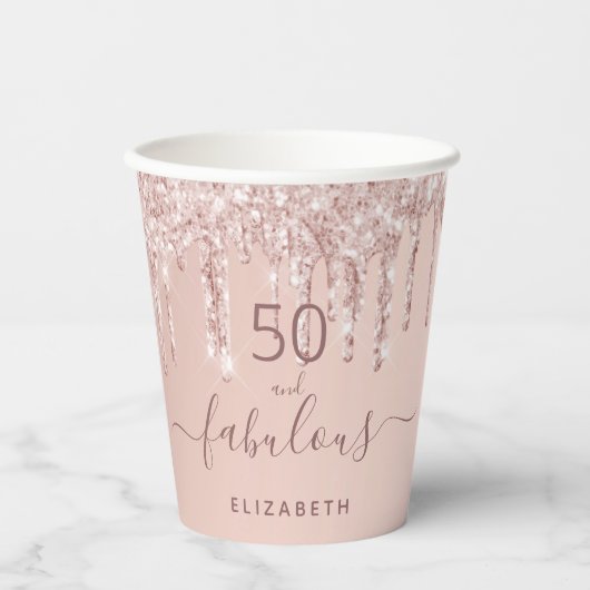 Gobelets En Papier 50 fabuleux monogramme de parties scintillant en o (Recto)