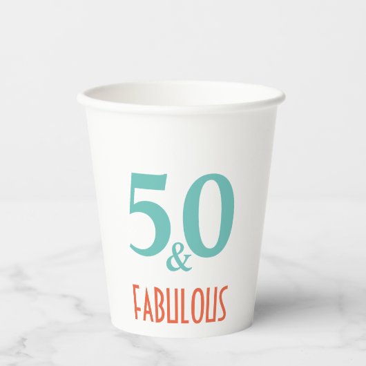 Gobelets En Papier 50 & Fabuleux vert et orange (Recto)