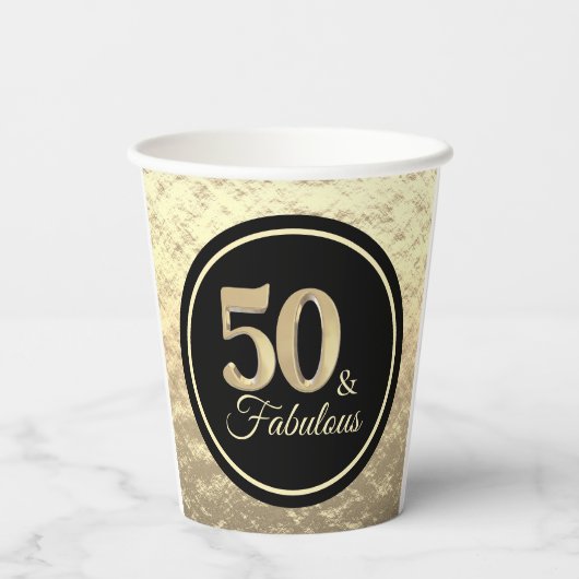 Gobelets En Papier 50 & Fabulous Classy Gold (Verso)