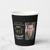 Gobelets En Papier 50e anniversaire 1973 Modèle photo Légende (Recto)