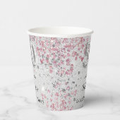 Gobelets En Papier 50e anniversaire argent rose nom de parties scinti (Droite)