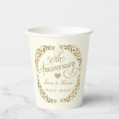 Gobelets En Papier 50e anniversaire de Mariage d'or (Recto)