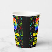 Gobelets En Papier 50e anniversaire : Fun Music Notes Motif, Rainbow (Droite)